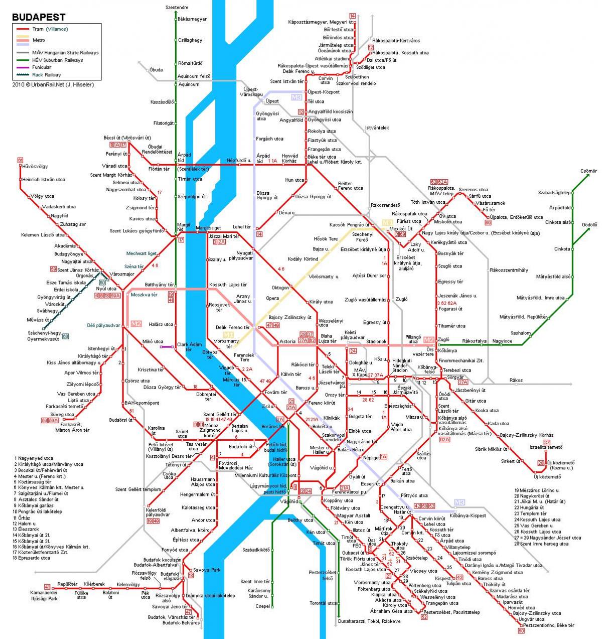 трамвай шугам будапешт газрын зураг