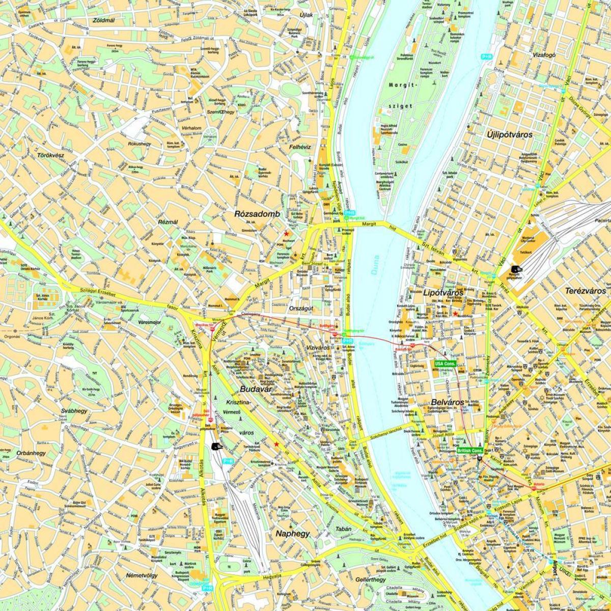 будапешт төв газрын зураг